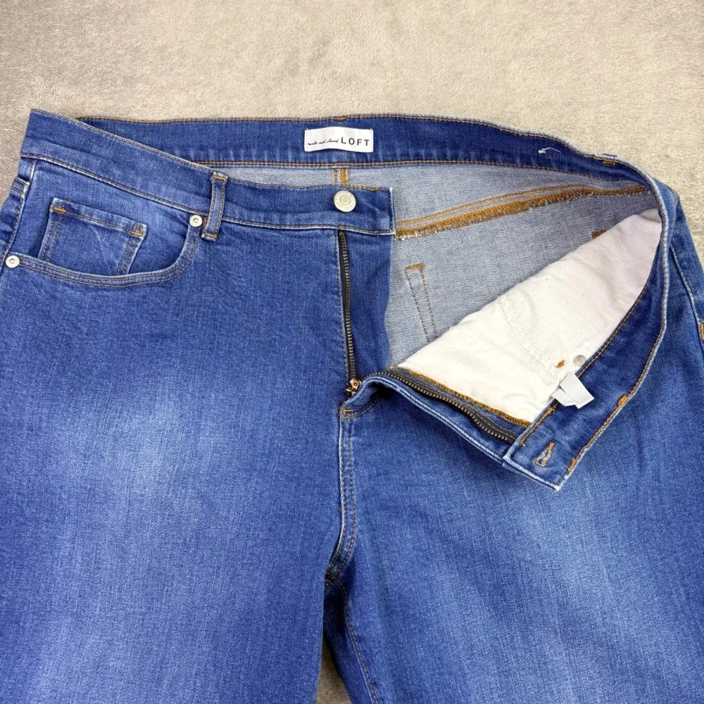 LOFT‎  Womens 14 36x29 The Girlfriend Straight Leg Blue Jeans Stretch Casual